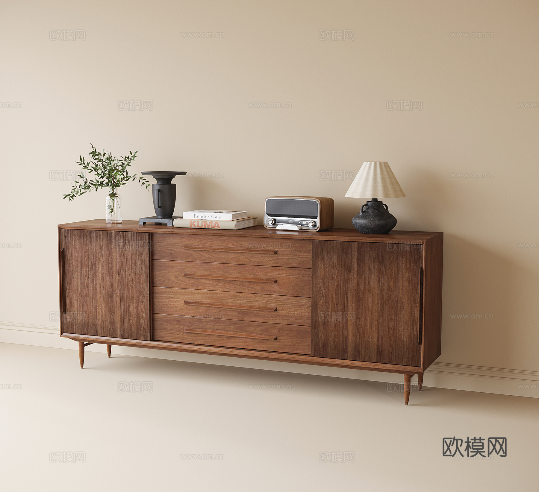 现代边柜 餐边柜 鞋柜su模型