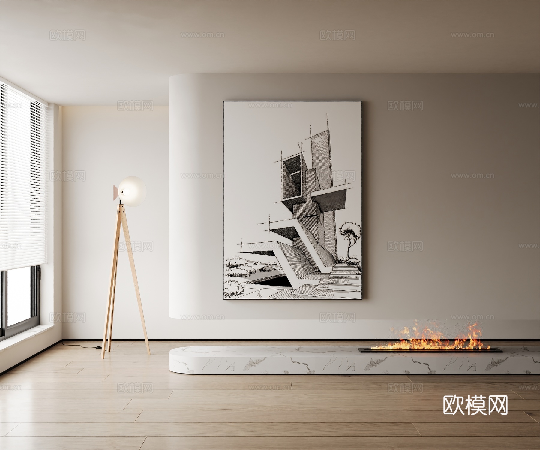 现代装饰画3d模型下载