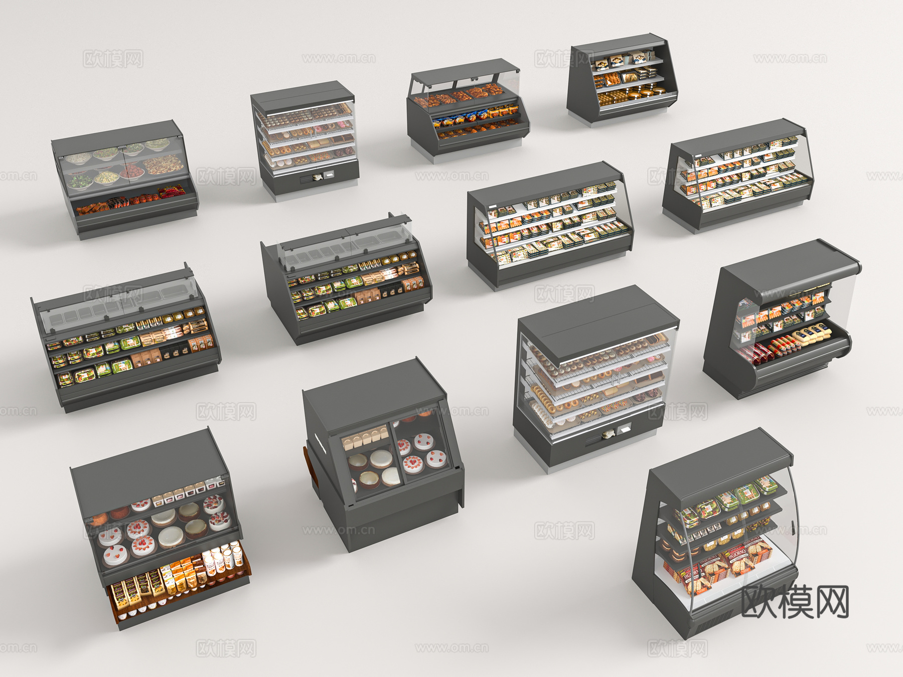 现代面包店货架3d模型