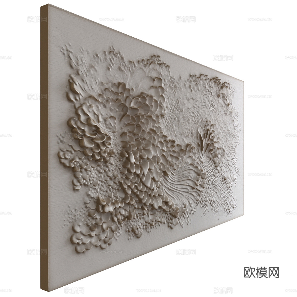 新中式浅浮雕石膏挂饰3d模型