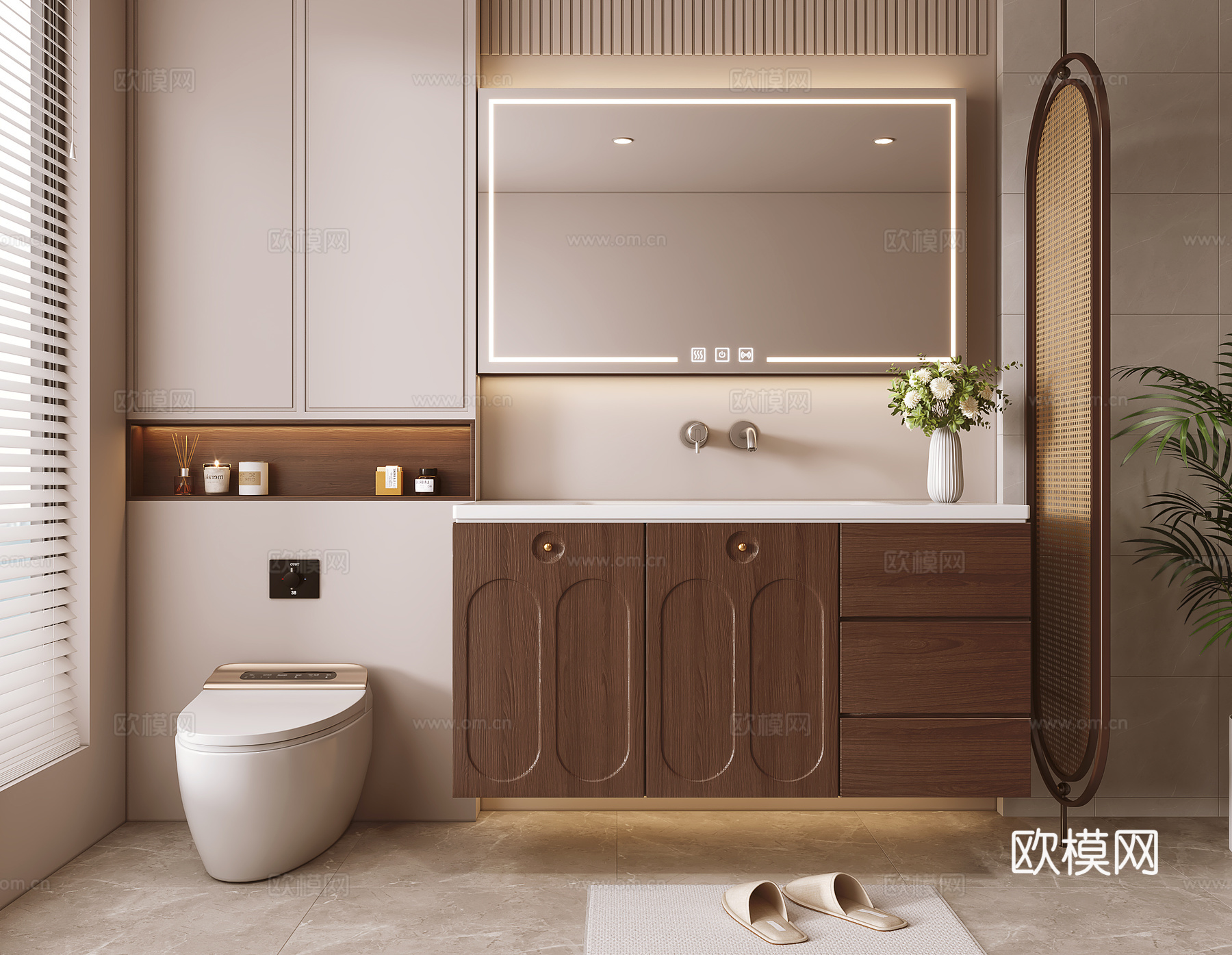 现代实木浴室柜3d模型下载