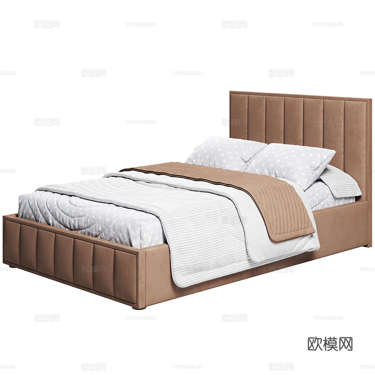 现代儿童布艺床3d模型下载（渲染图2）