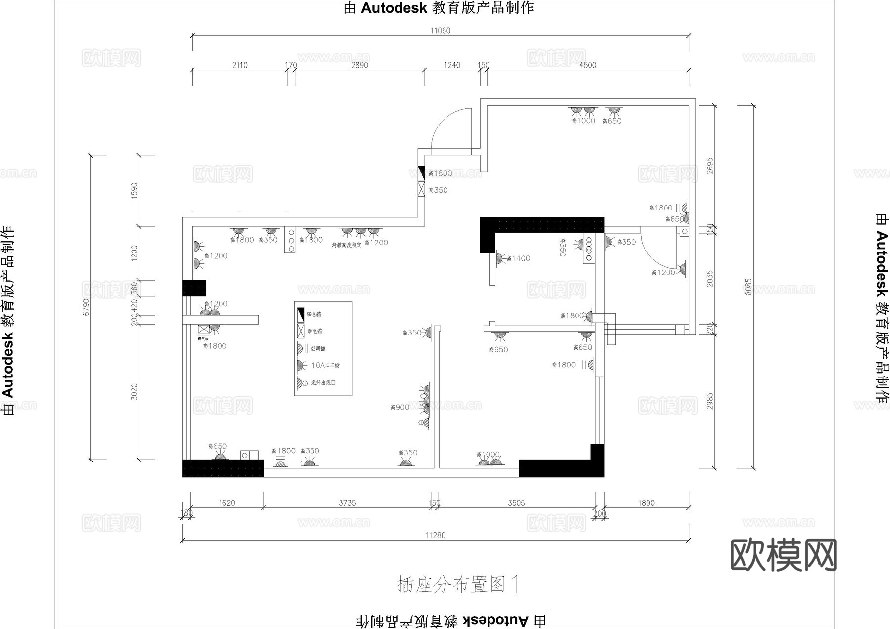 家装电气图cad施工图