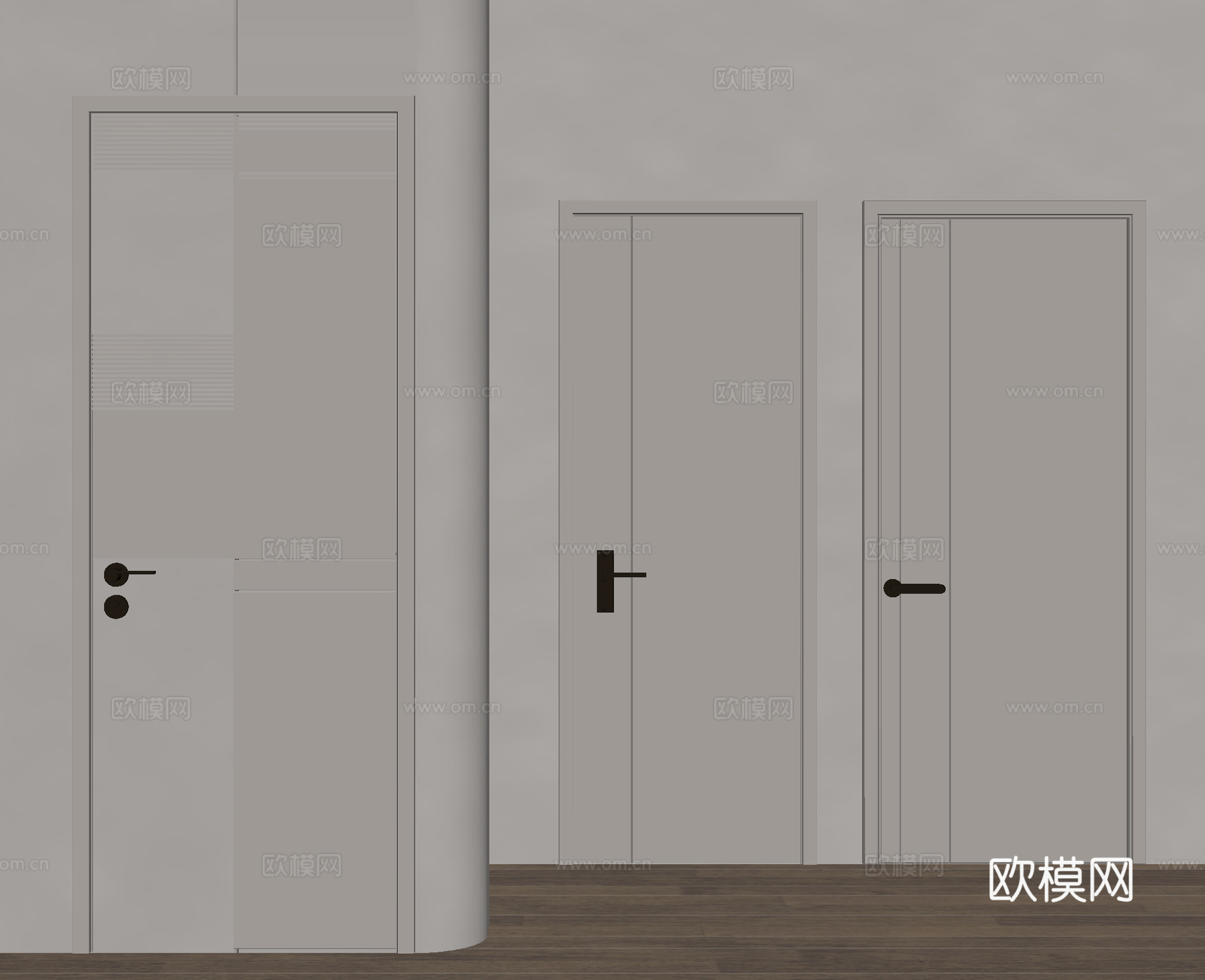 单开门 屋门 卧室门 房门su模型