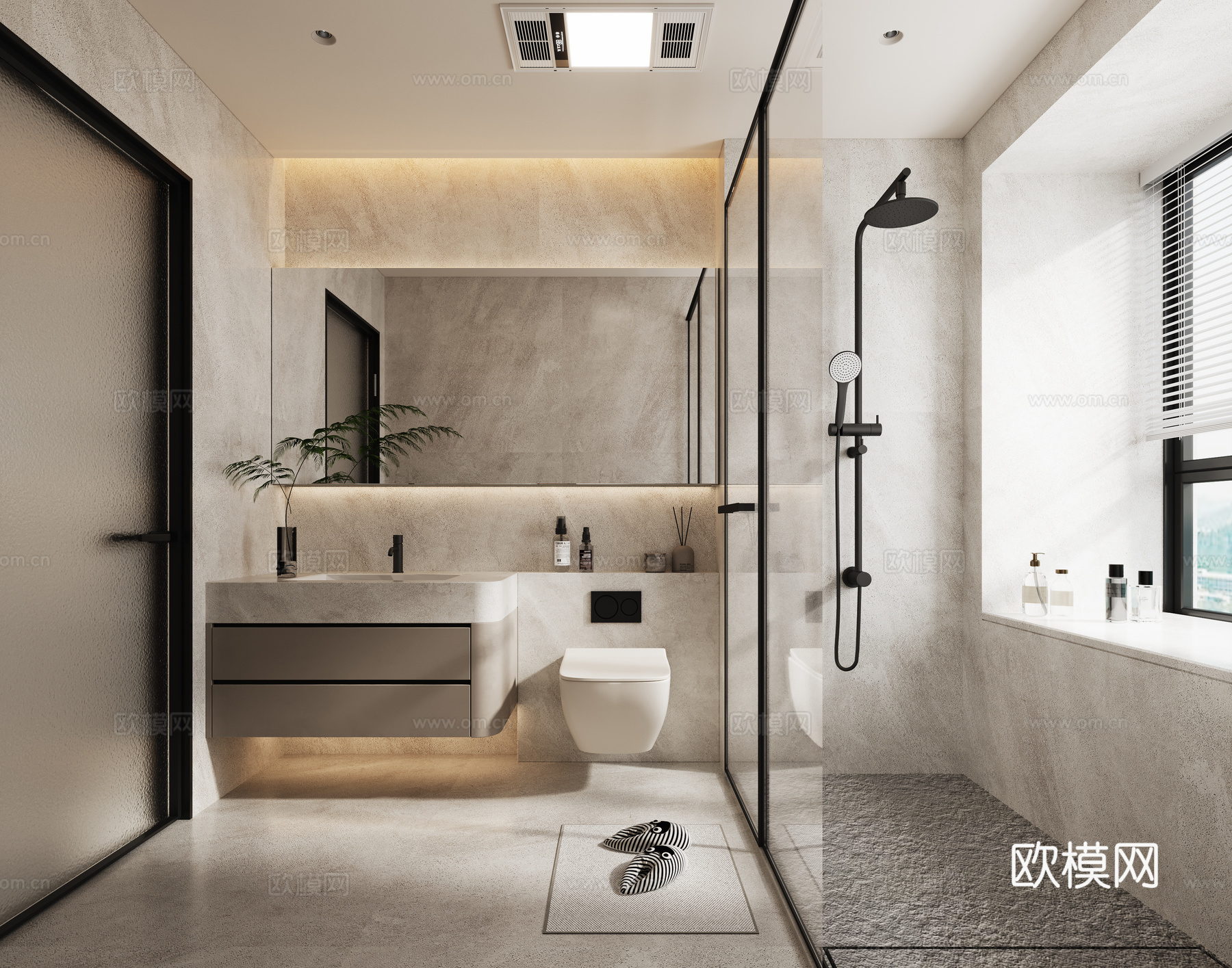 现代卫生间免费3d模型下载
