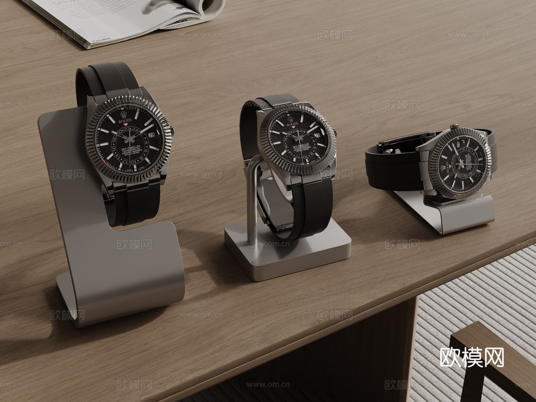 现代手表 手表展示 手表支架 智能手表su模型