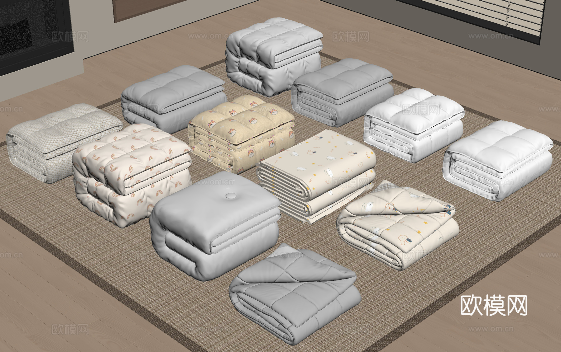 被子床品 床上用品 被褥 棉被su模型