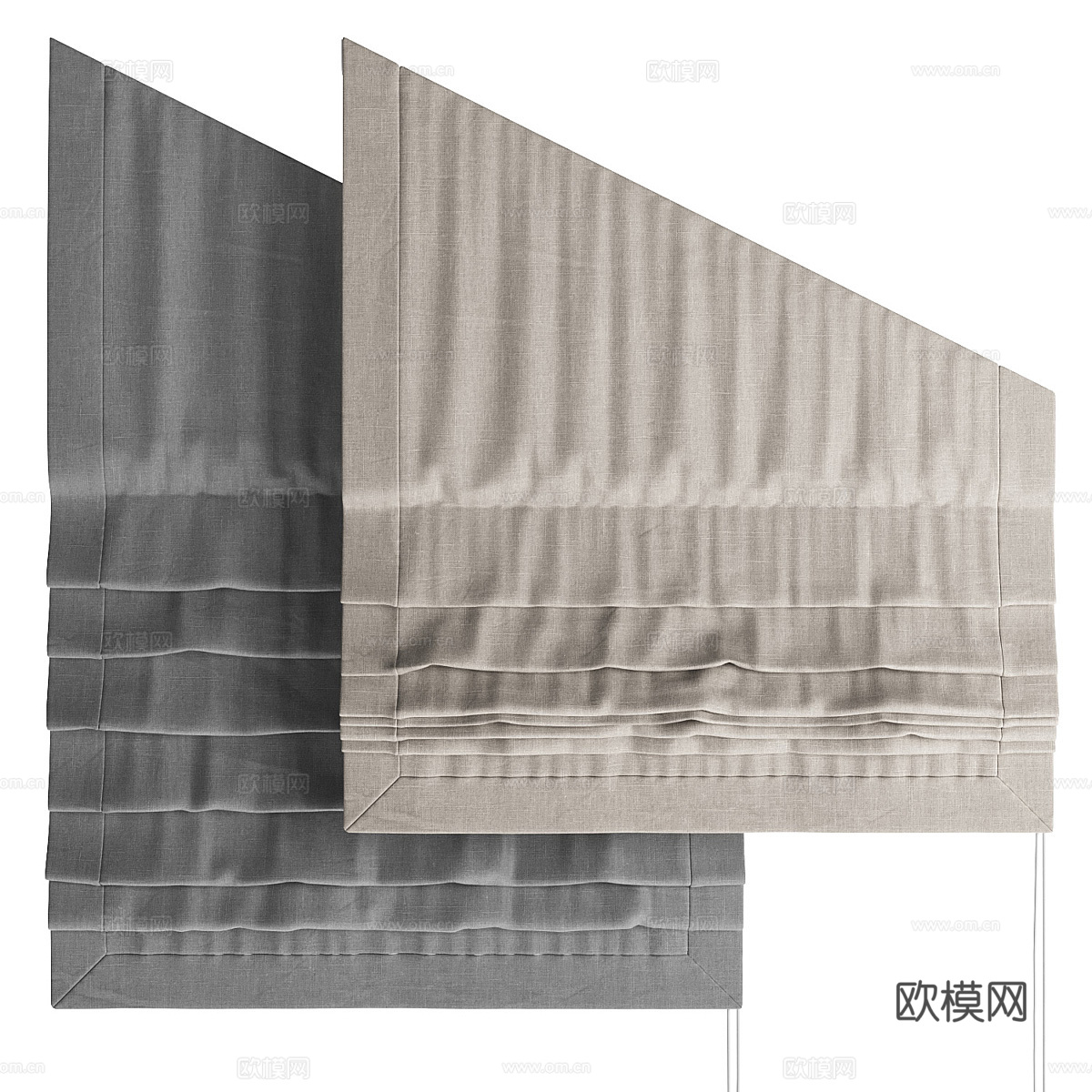 新中式天窗罗马帘3d模型