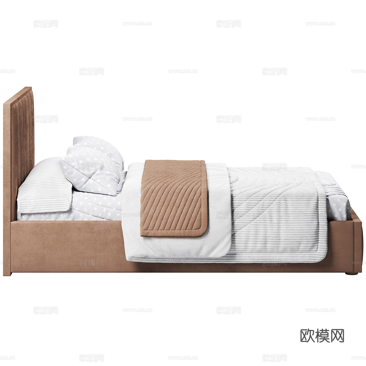 现代儿童布艺床3d模型下载（渲染图5）