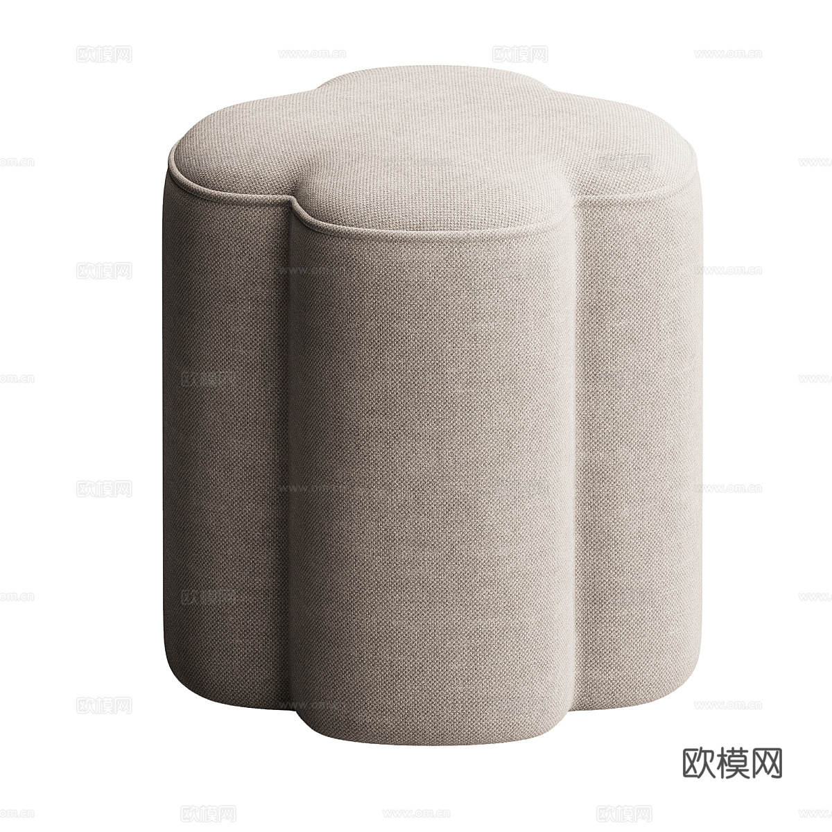 新中式 Quatrefoil 脚凳3d模型