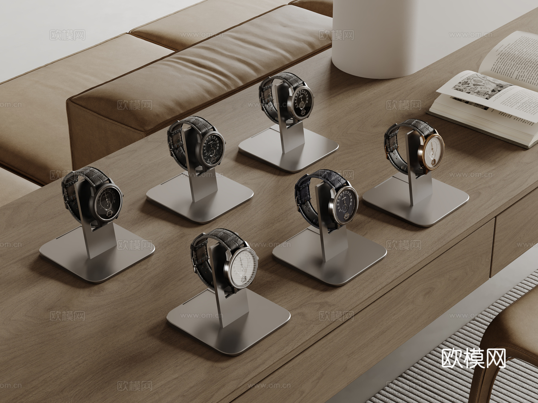现代手表 手表展示 手表支架 智能手表su模型下载（渲染图1）