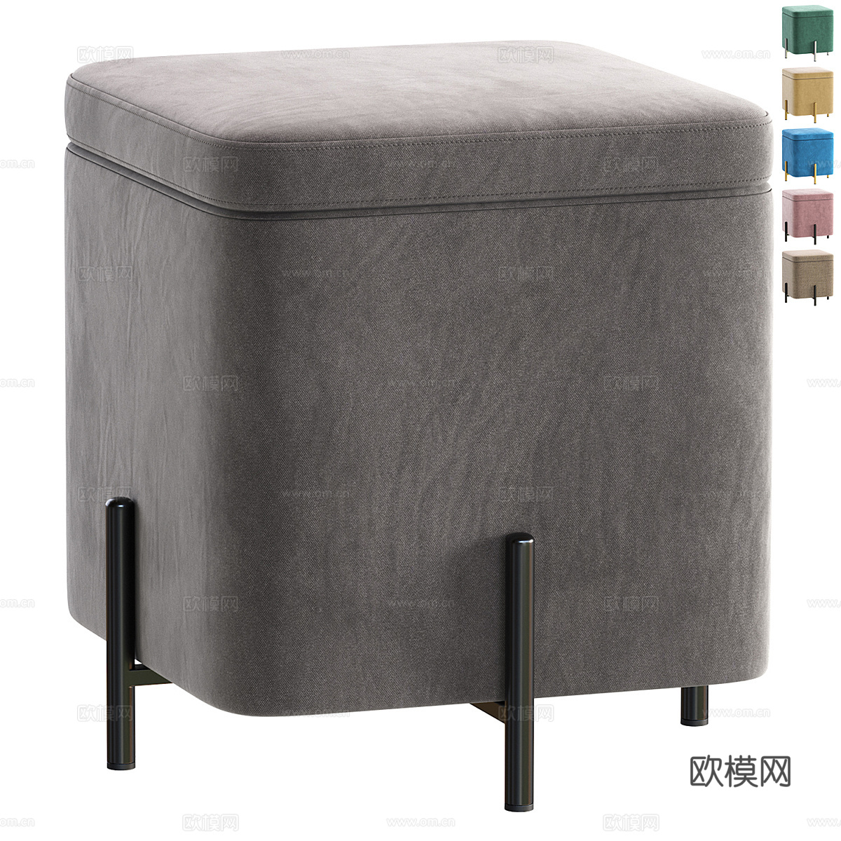 现代布艺凳子3d模型