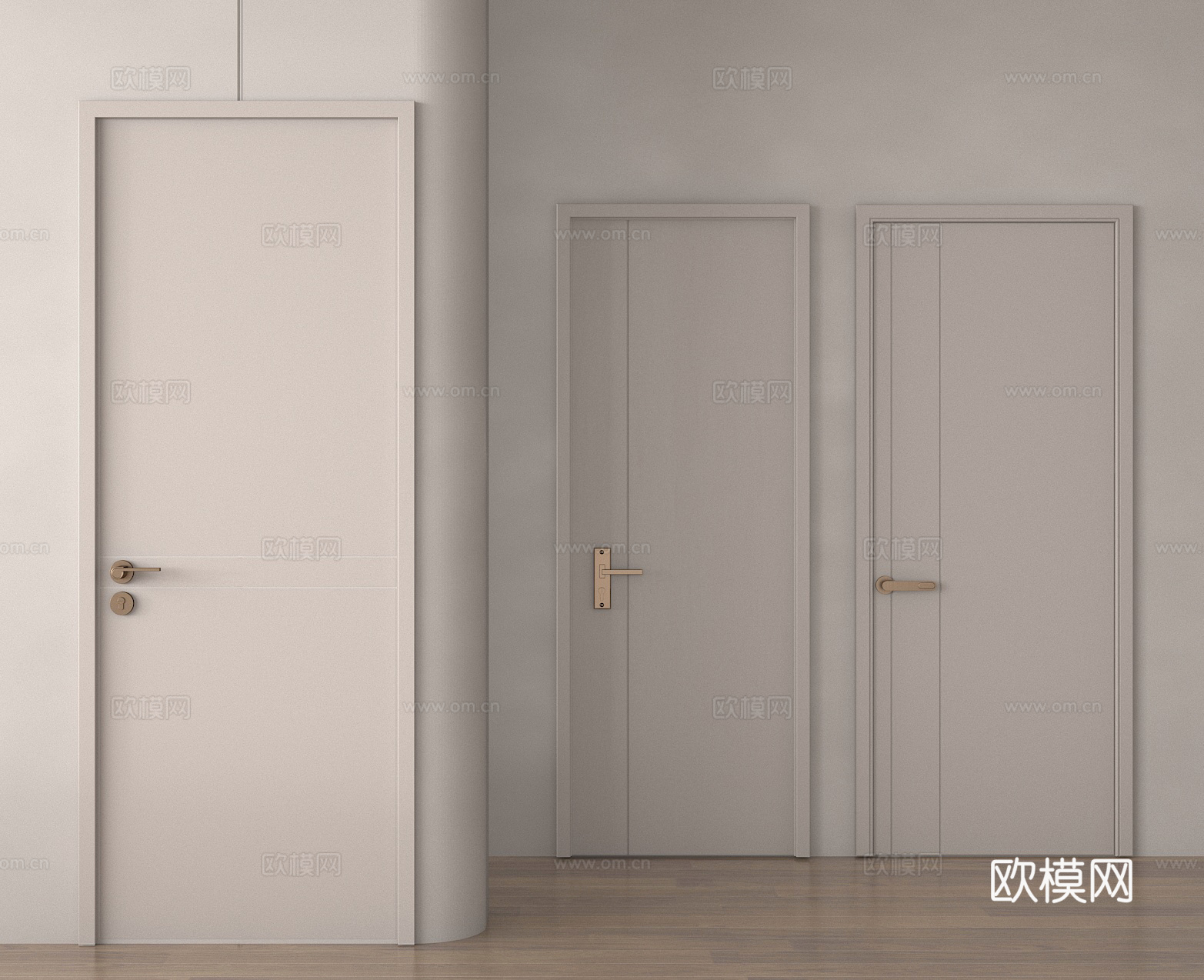 单开门 屋门 卧室门 房门su模型