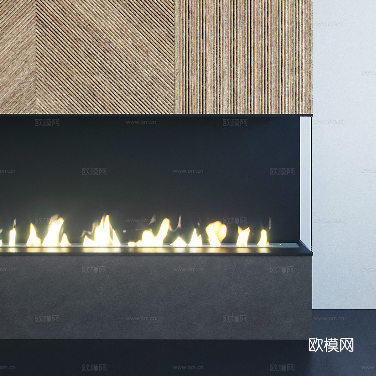 现代 壁炉3d模型下载（渲染图2）