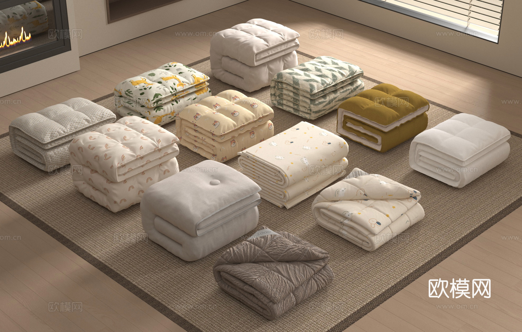 被子床品 床上用品 被褥 棉被su模型