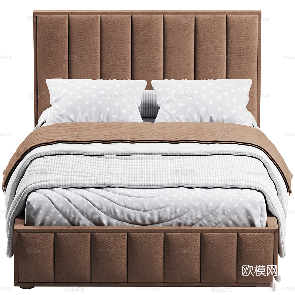 现代儿童布艺床3d模型下载（渲染图6）