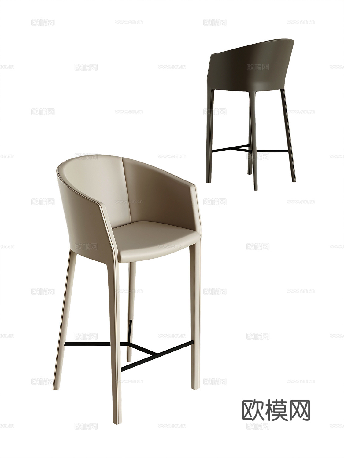 现代吧椅3d模型下载