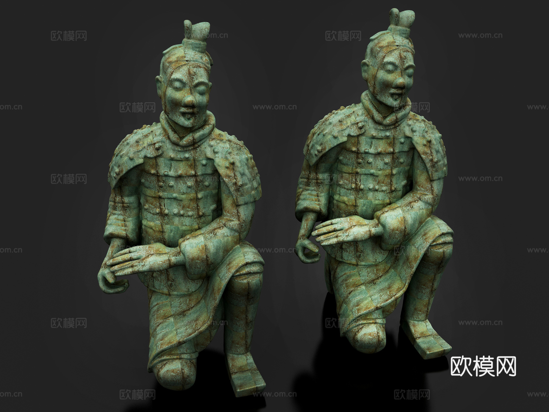 兵马俑，秦朝陶器，古董文物，雕塑组合，雕像，陪葬品，人像，摆3d模型