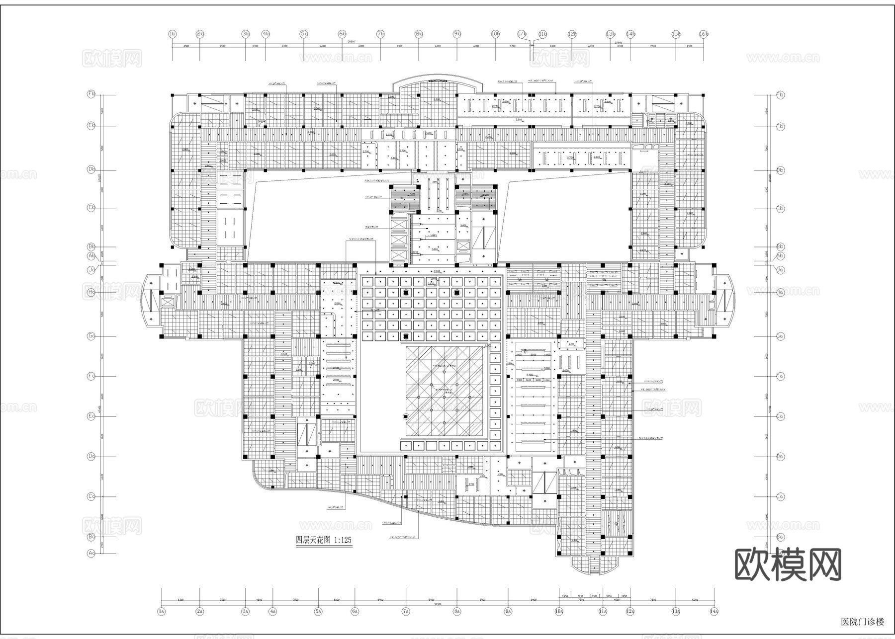 大型医院门诊楼 平面方案cad施工图