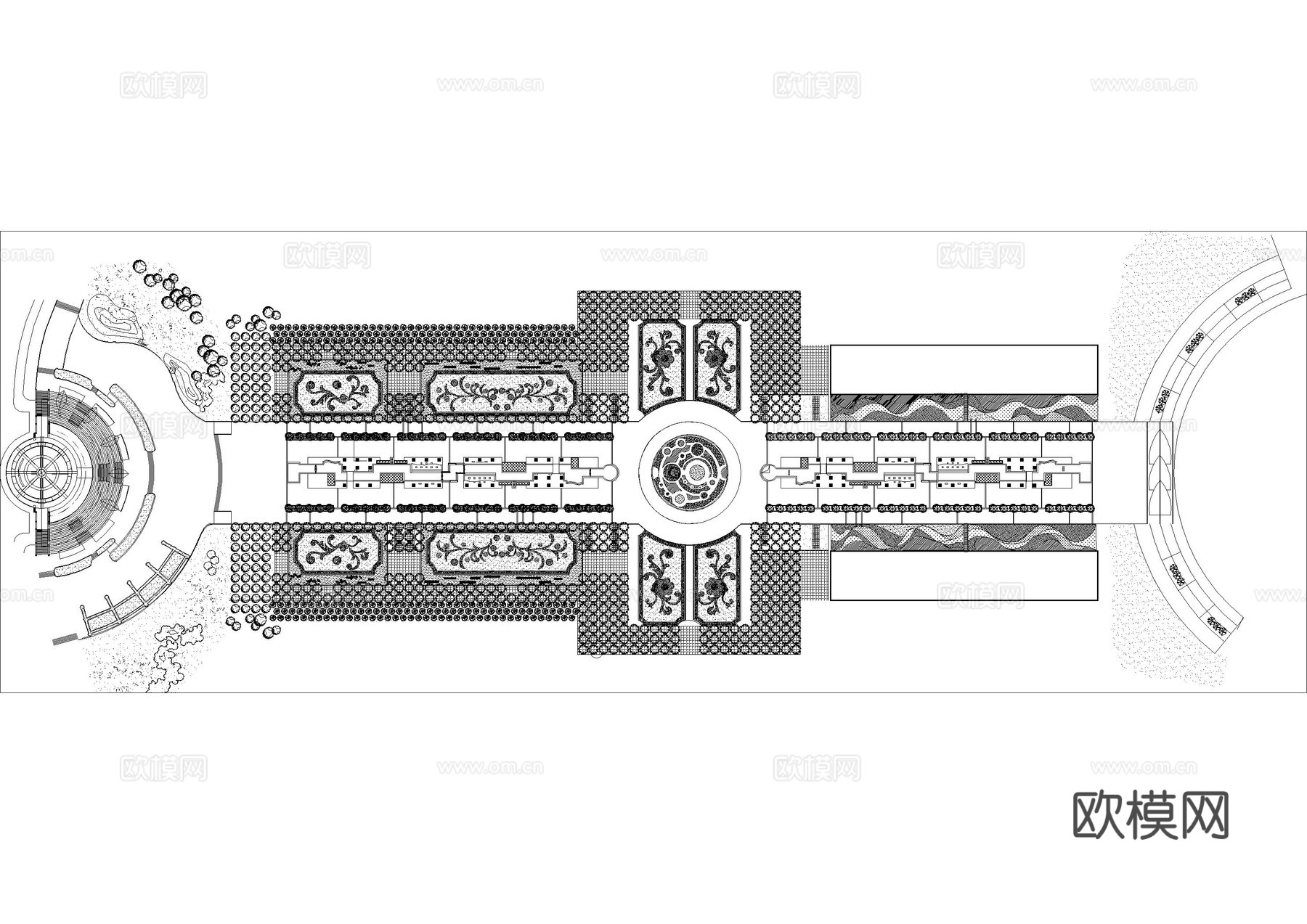 公园景观平面图cad施工图