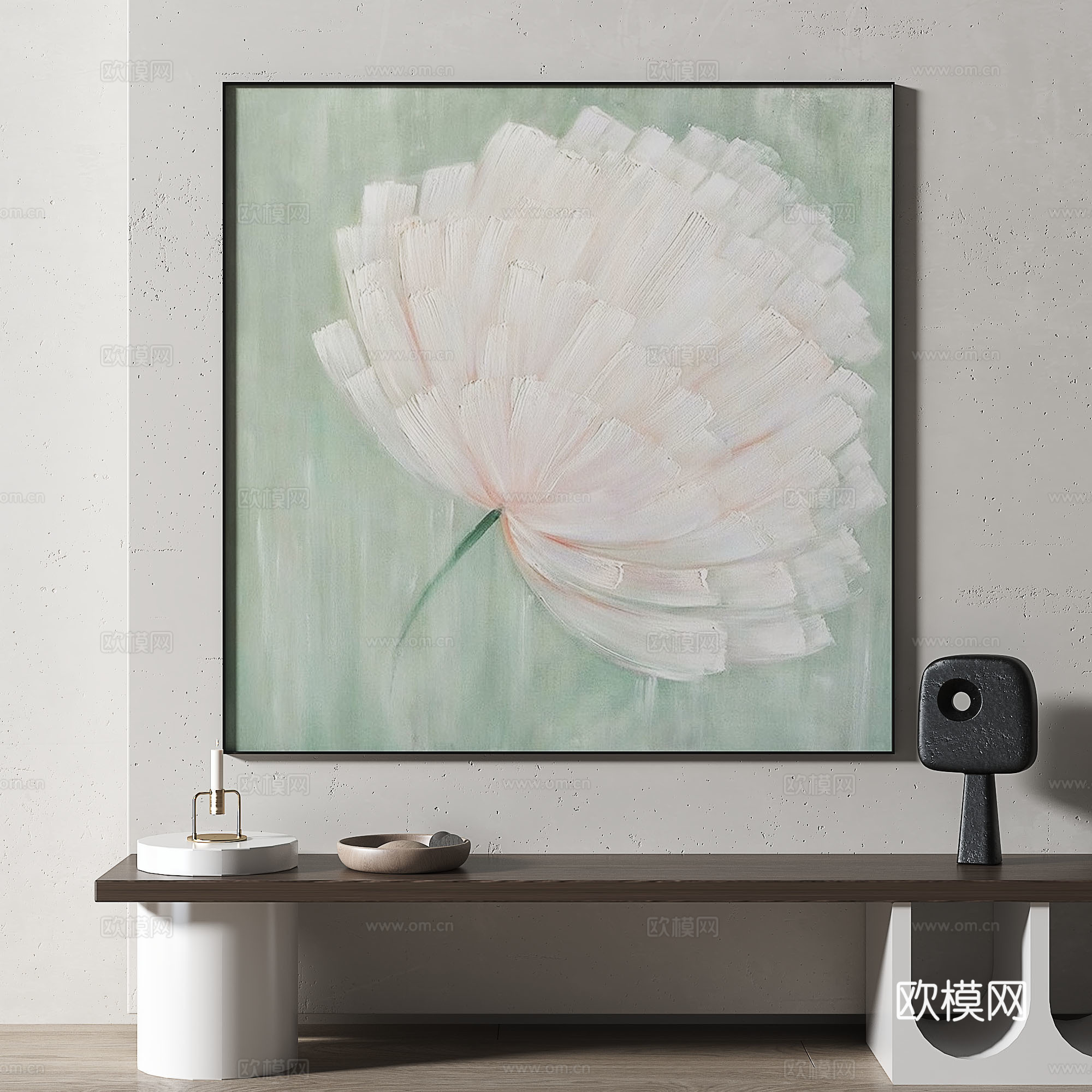 现代，复古，中古，装饰画3d模型