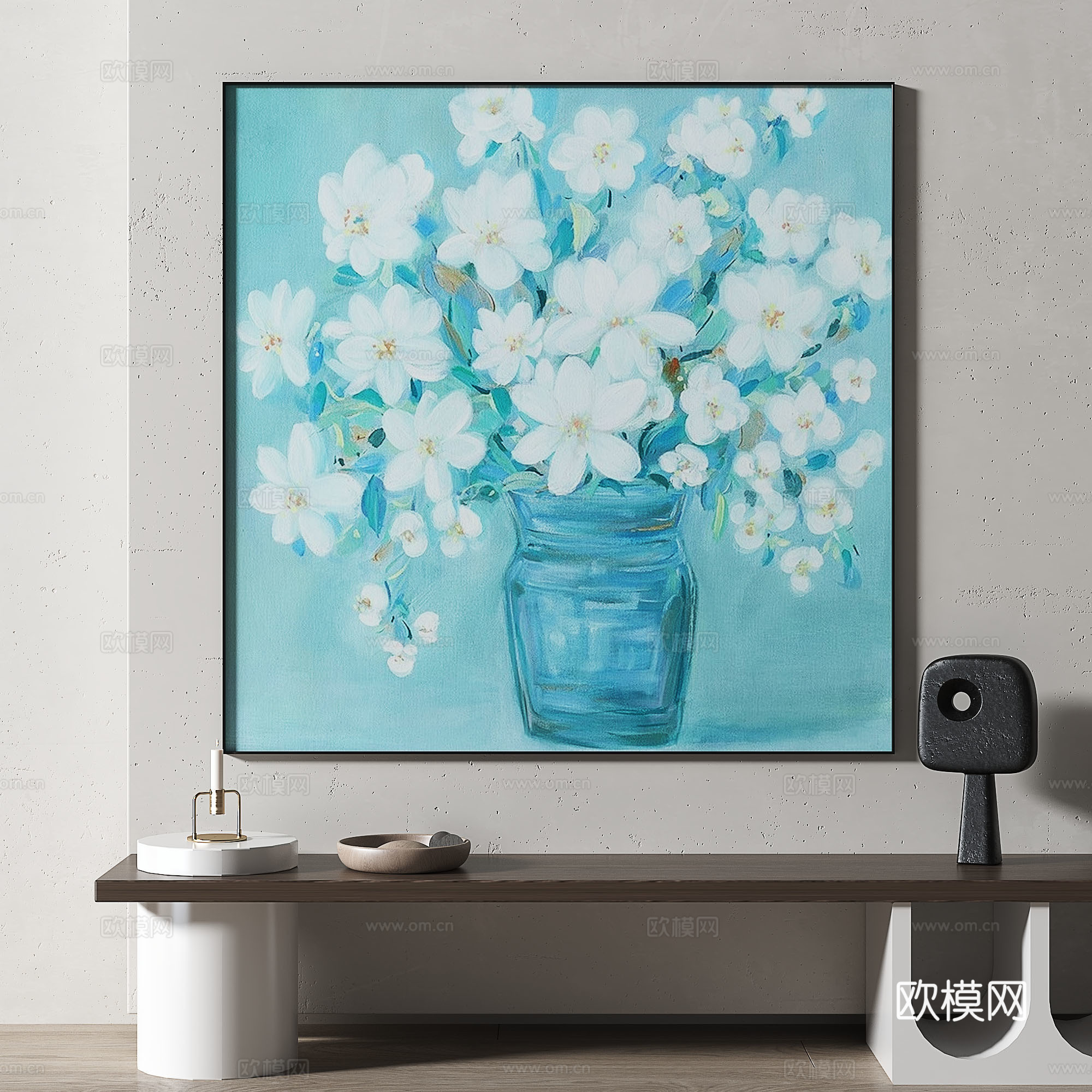 现代，复古，中古，装饰画3d模型