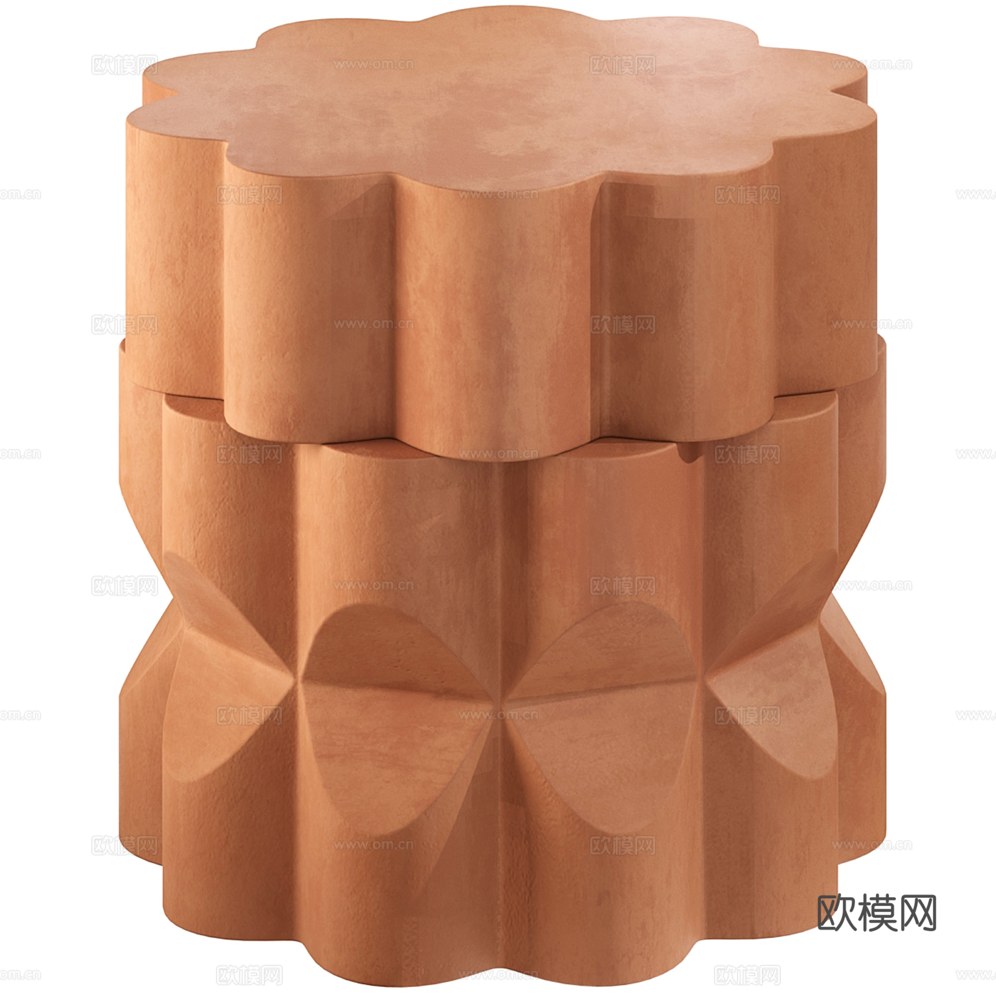 沙发凳 矮凳 圆几su模型