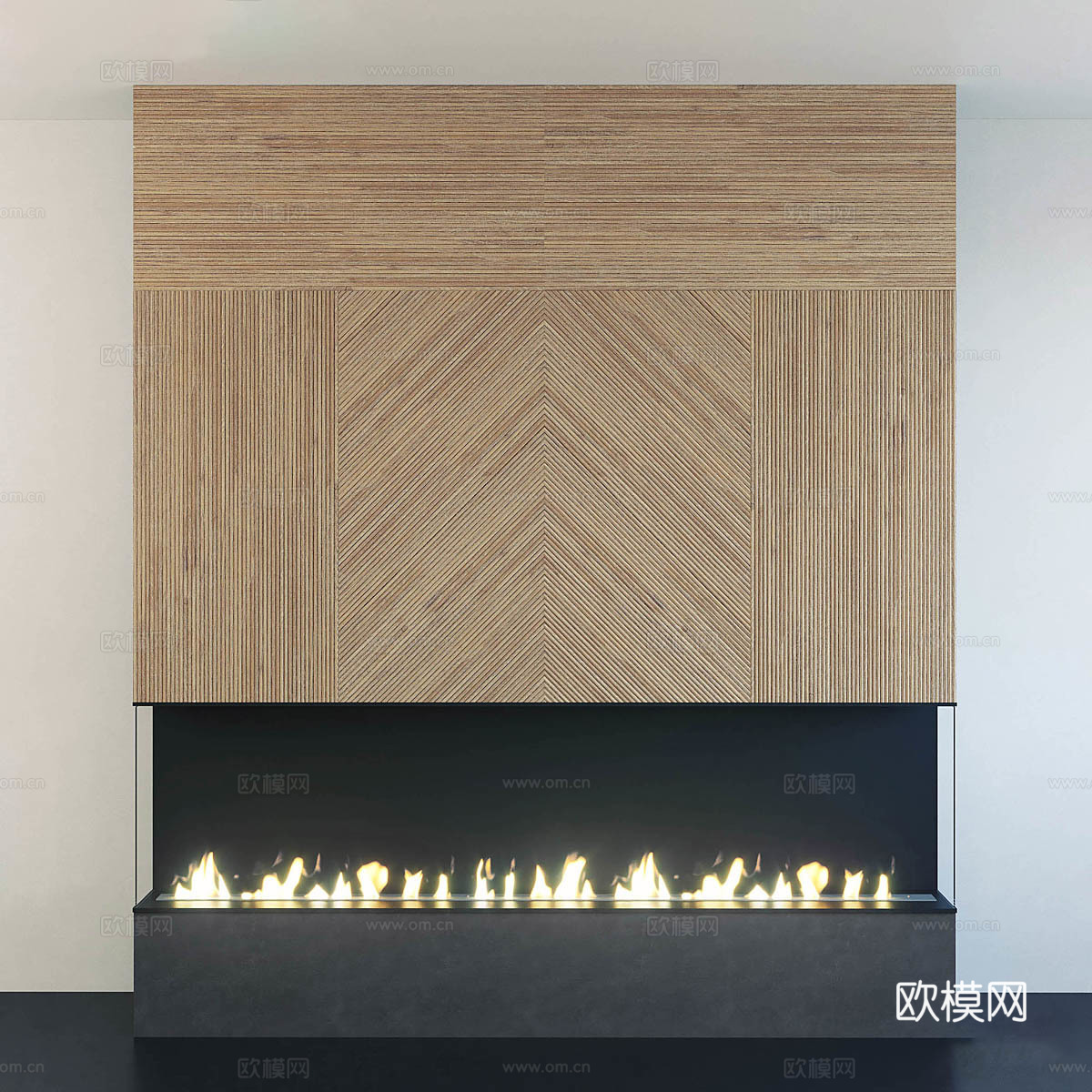 现代 壁炉3d模型下载（渲染图1）