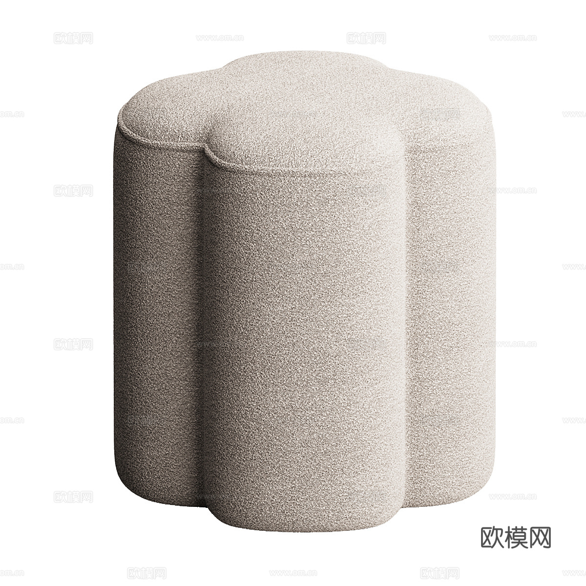 新中式 Quatrefoil 脚凳3d模型