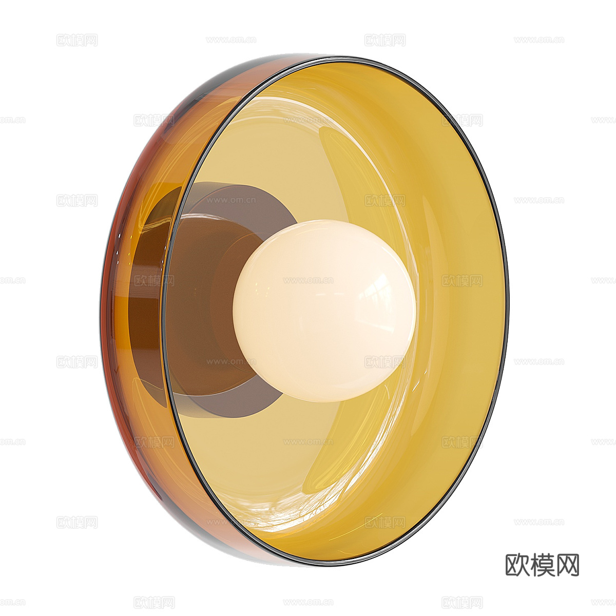 现代奶油风 Walter Retro Bauhaus 吸顶灯3d模型