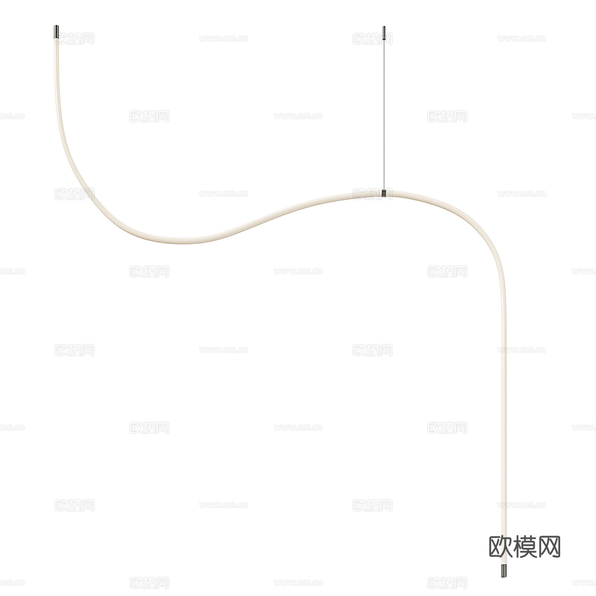 现代意式极简线性吊灯3d模型