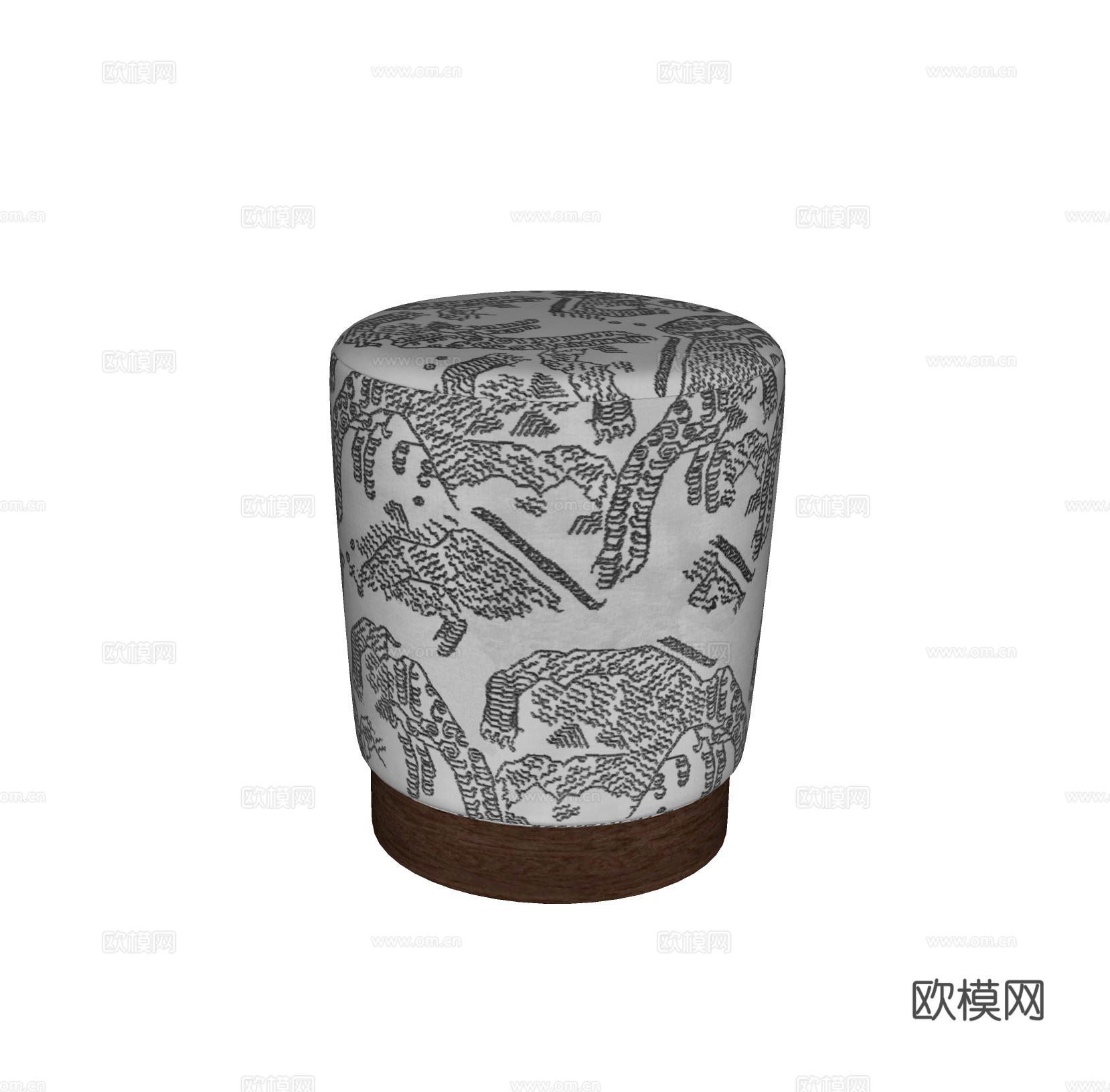 现代沙发凳 矮凳圆凳su模型
