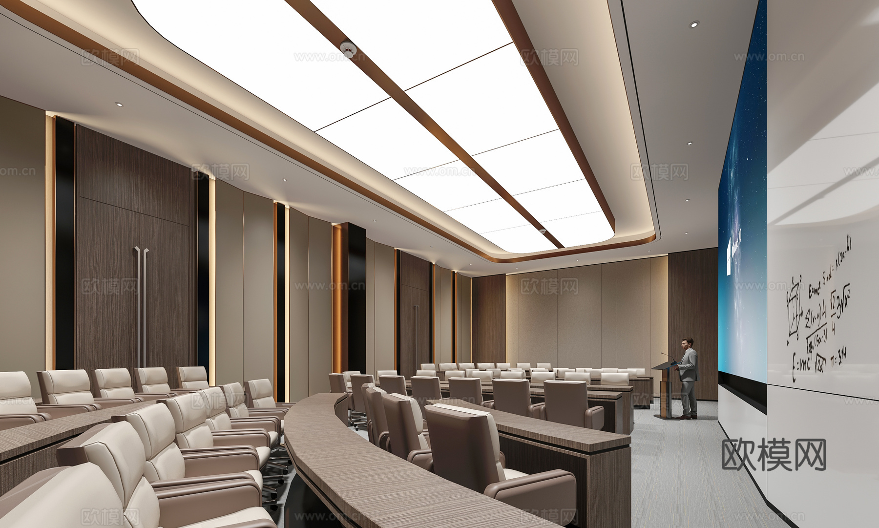 现代大会议室3d模型下载