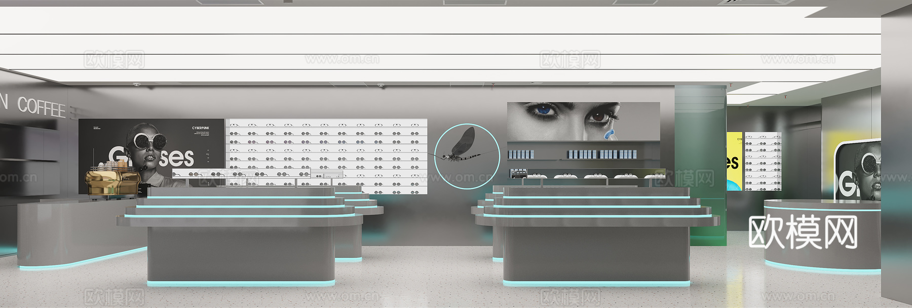 现代眼镜店3d模型