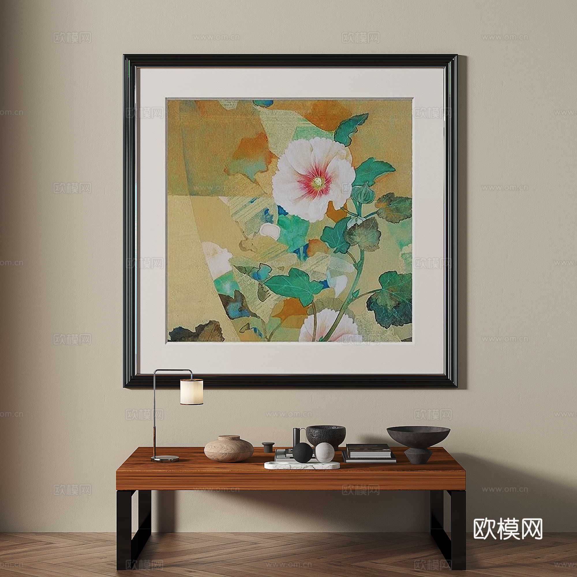 现代，中古，复古，装饰画3d模型