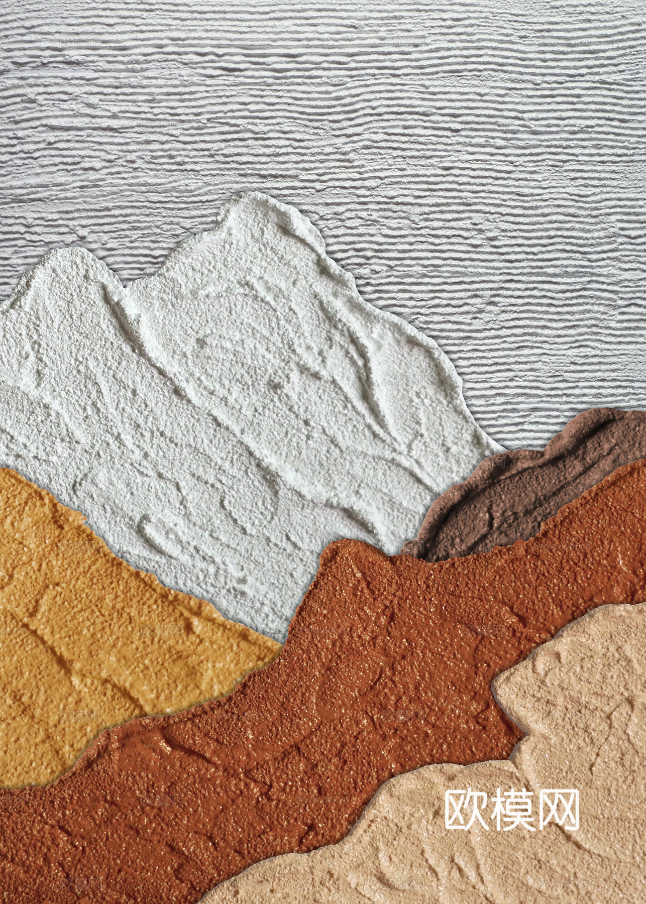 现代简约油画立体装饰实物画抽象画高清下载