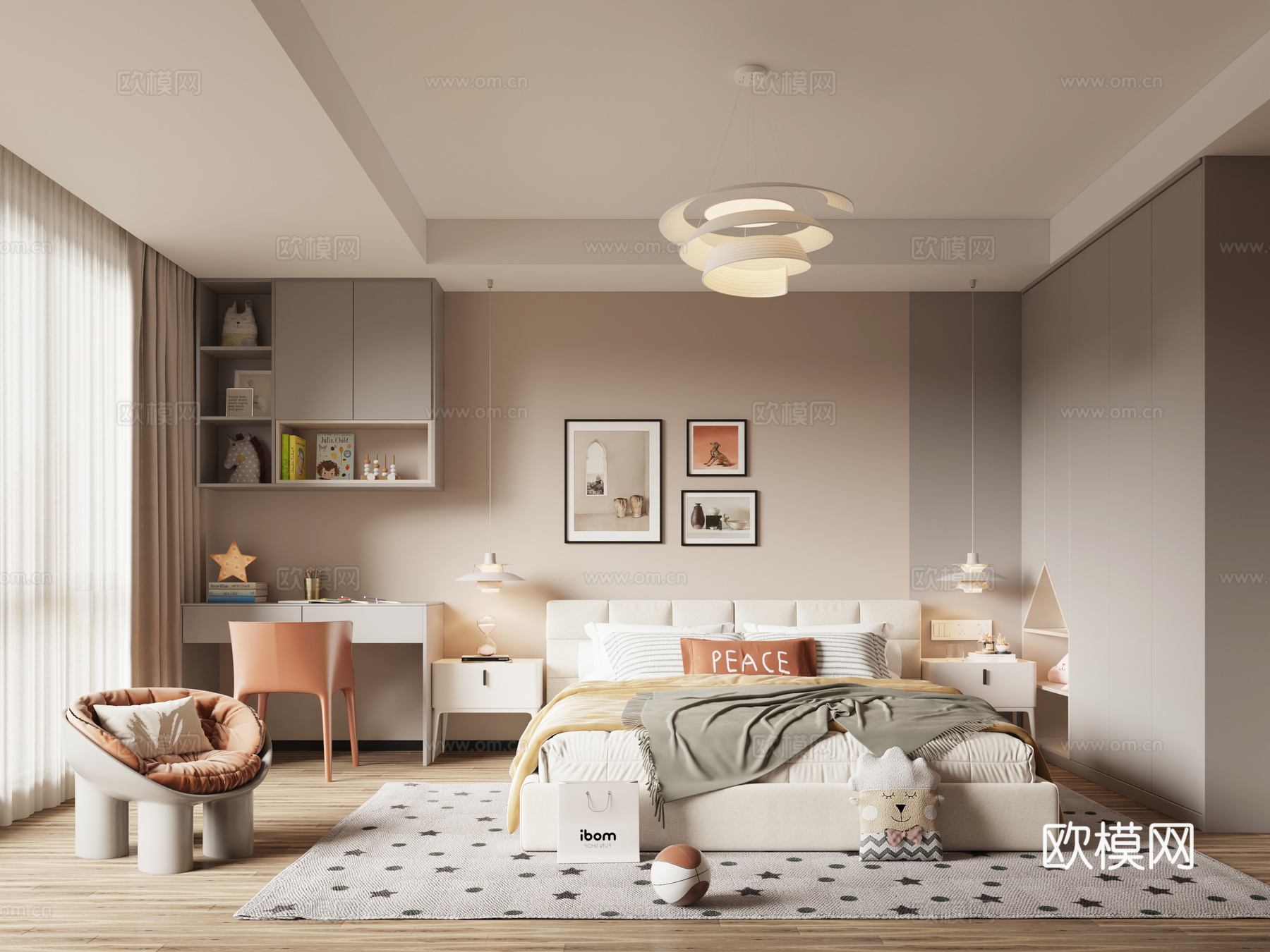 现代儿童房3d模型