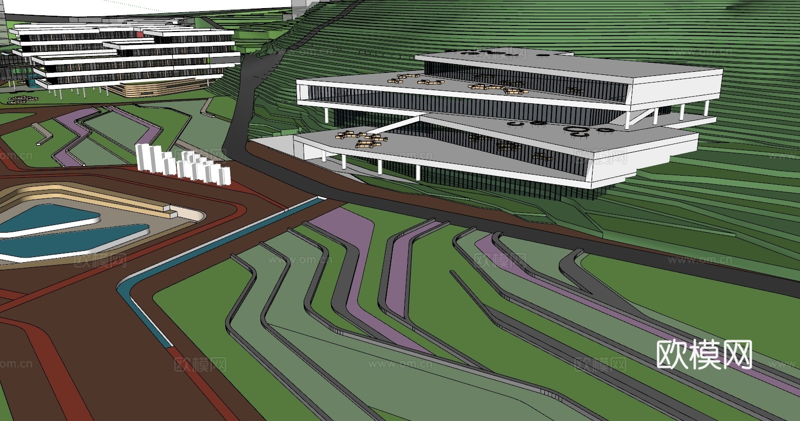 遵义医学院新校区建筑 规划 山地su模型