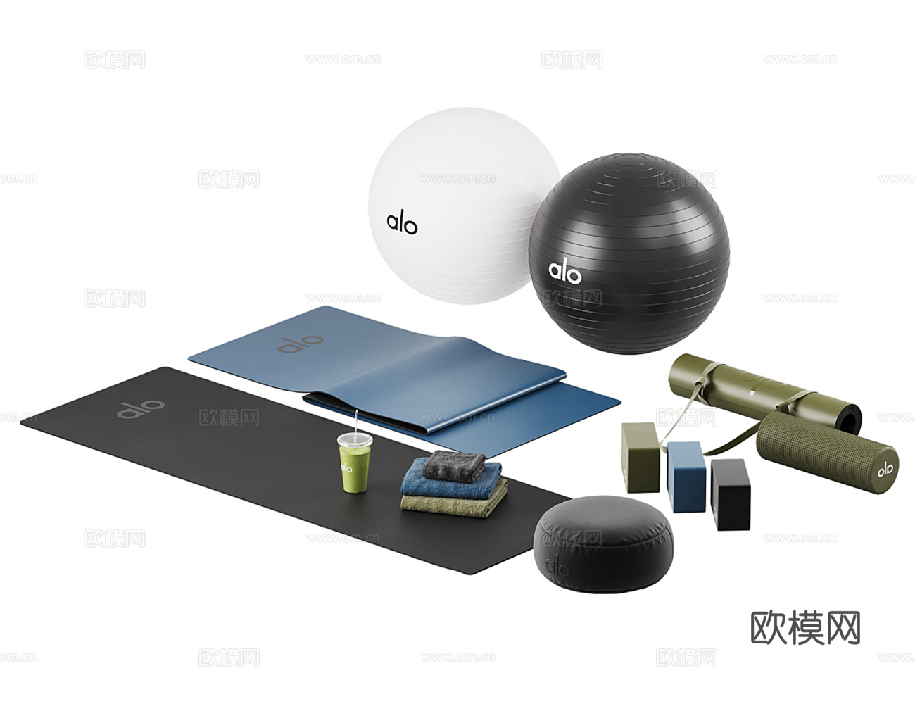 瑜伽用品3d模型