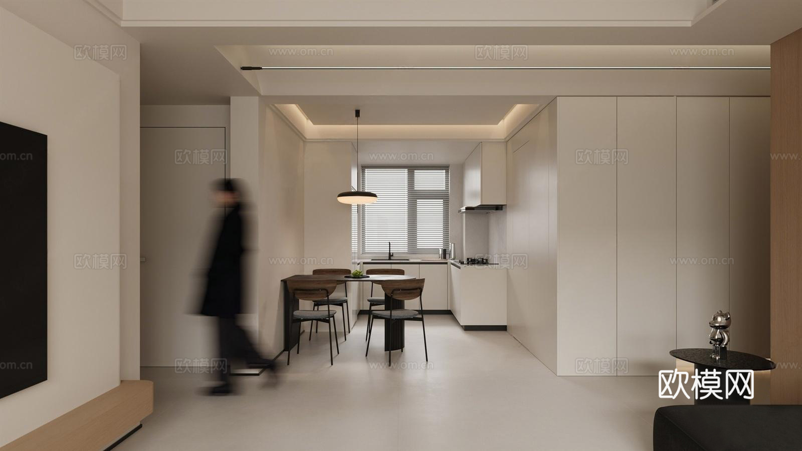 现代客餐厅_沙发_餐桌椅3d模型