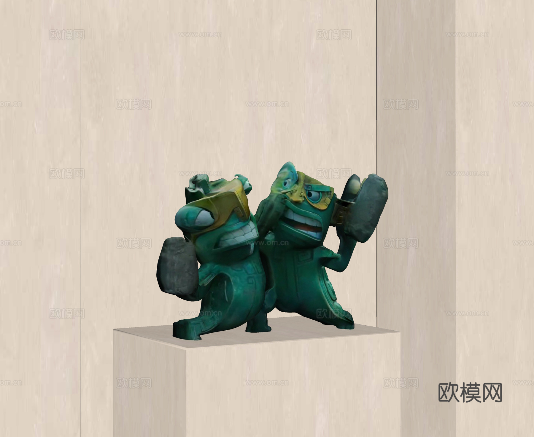 现代雕塑摆件 结界兽 哪吒 哪吒之魔童闹海 手办 公仔su模型