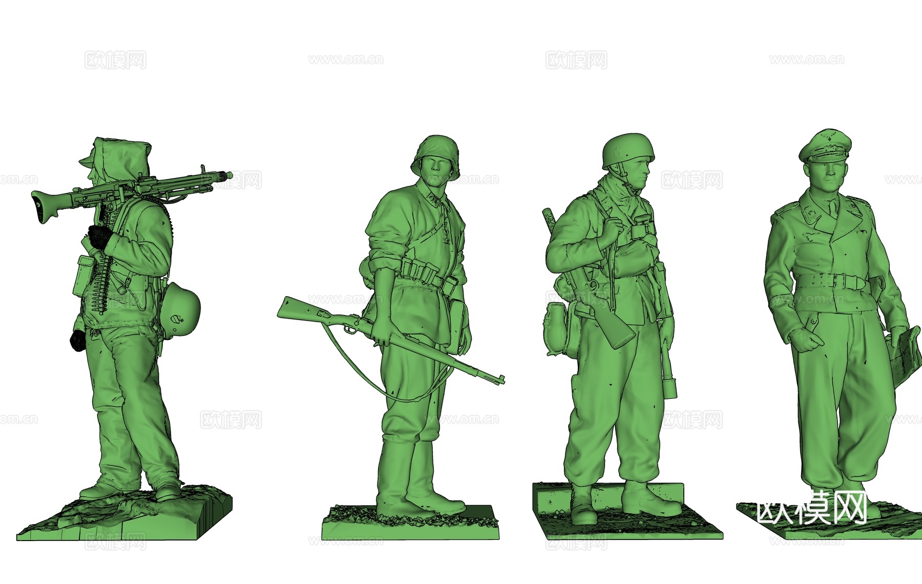绿色小兵人组合su模型