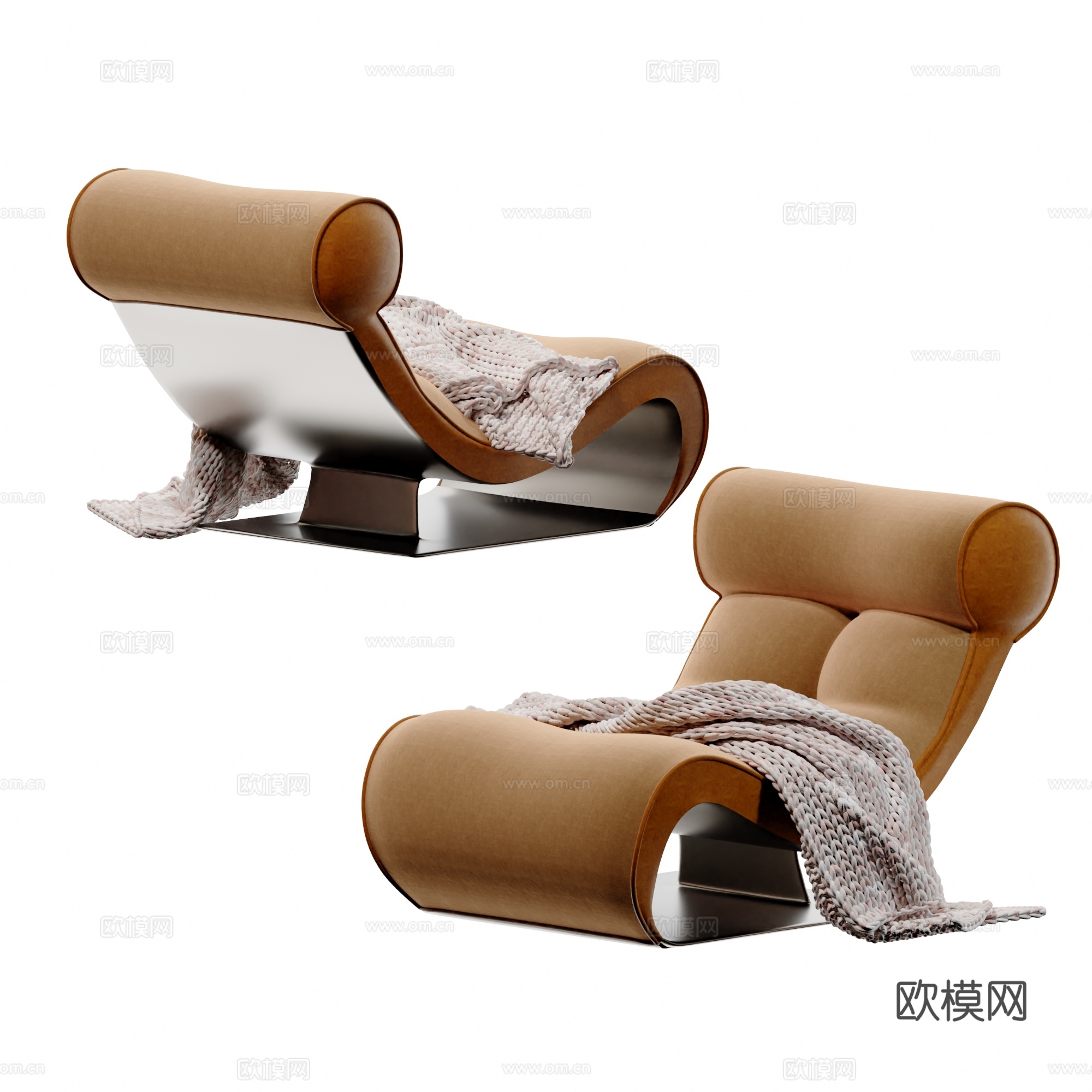 现代轻奢躺椅su模型