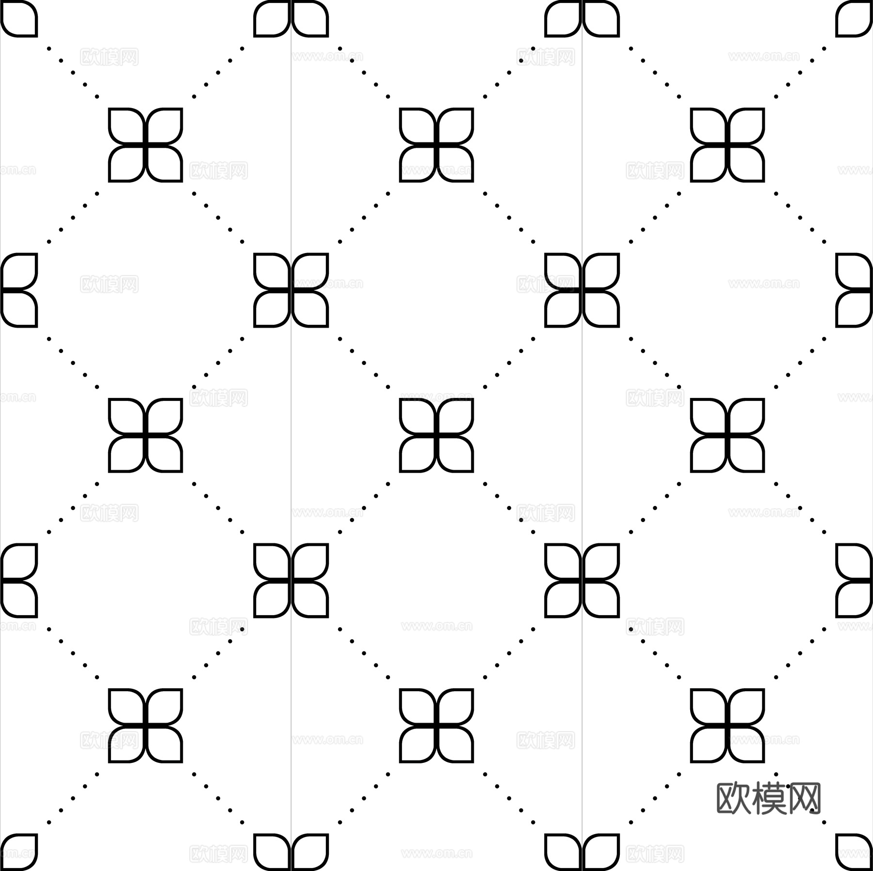 现代简约黑白几何花砖