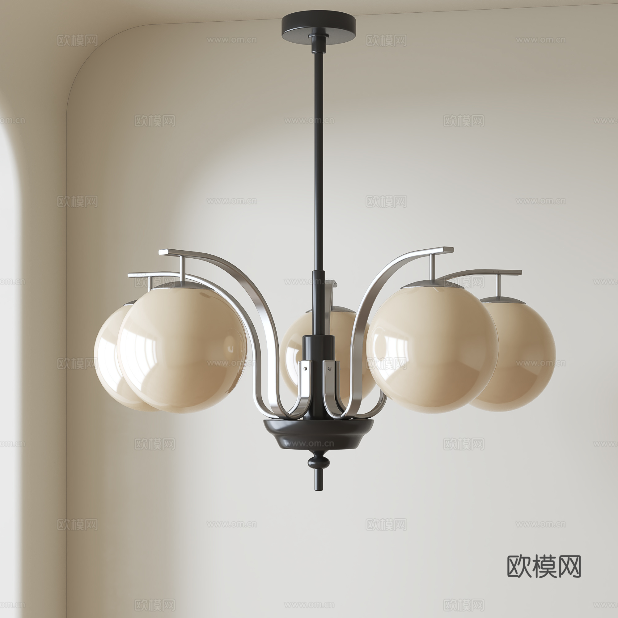 法式中古风多头吊灯su模型
