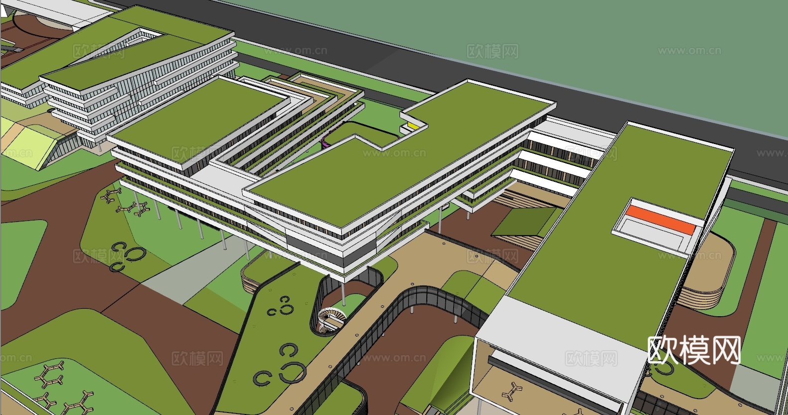 遵义医学院新校区建筑 规划 山地su模型