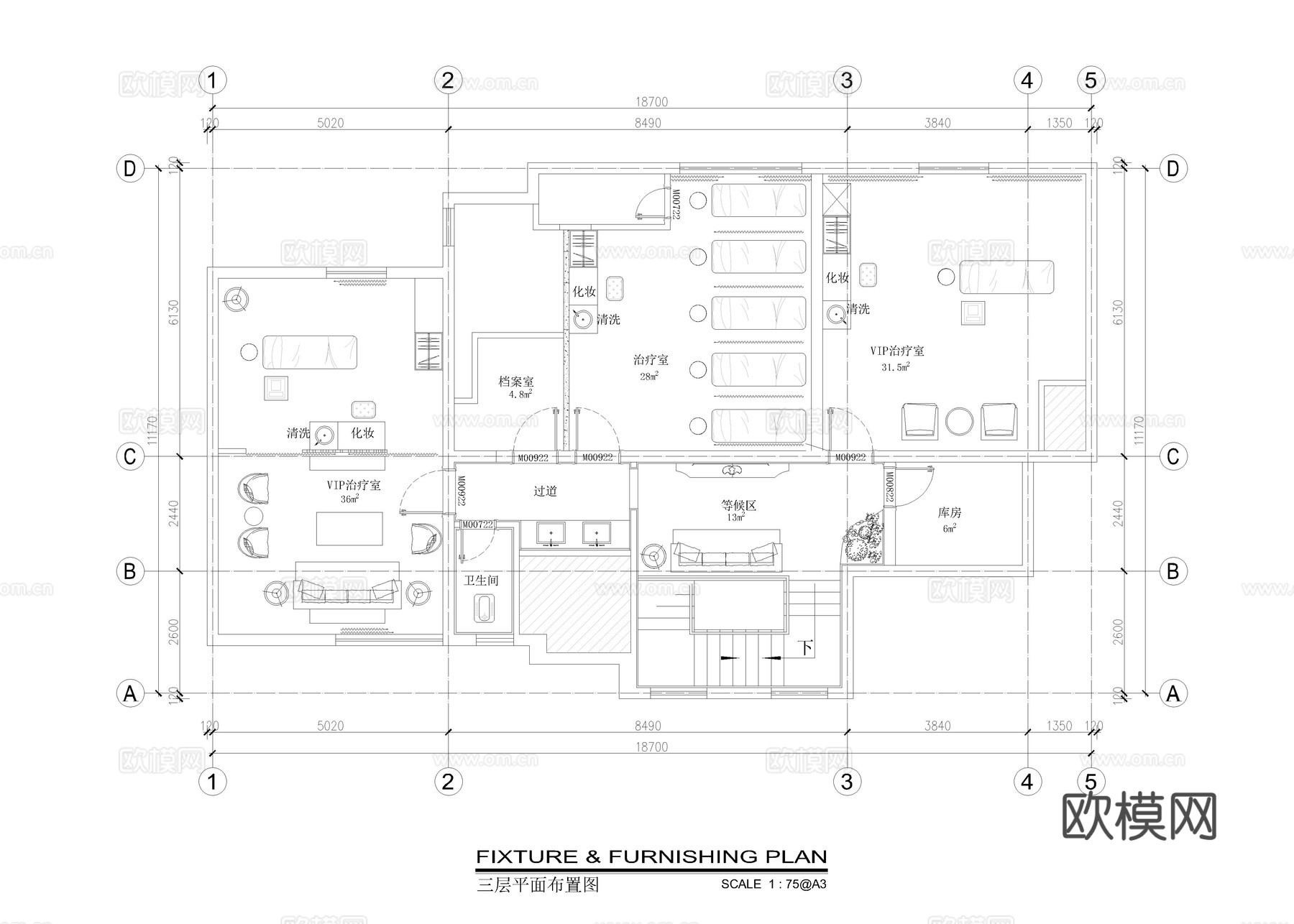 医美整形医院 美容院施工图cad施工图
