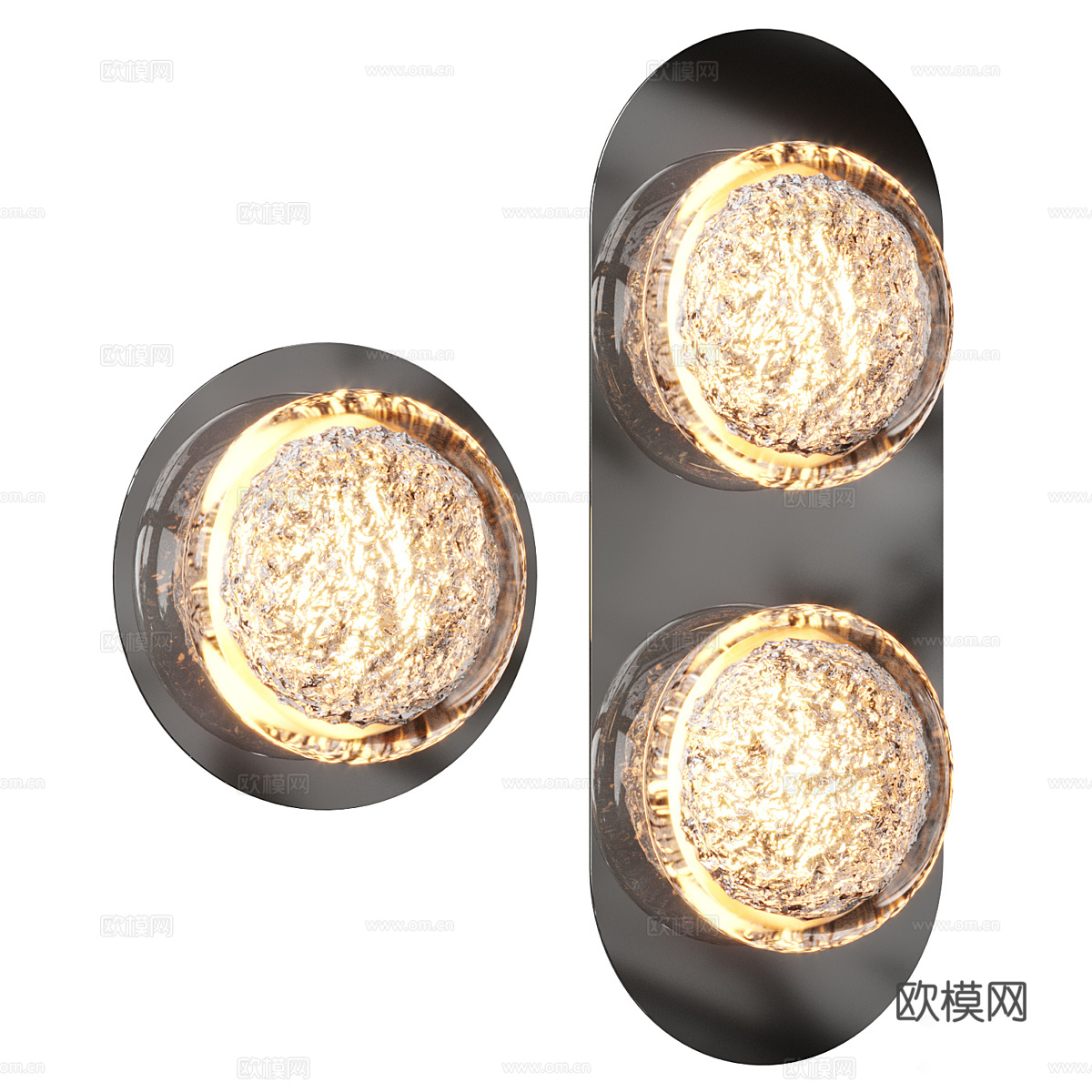 现代轻奢圆形宝石壁灯3d模型