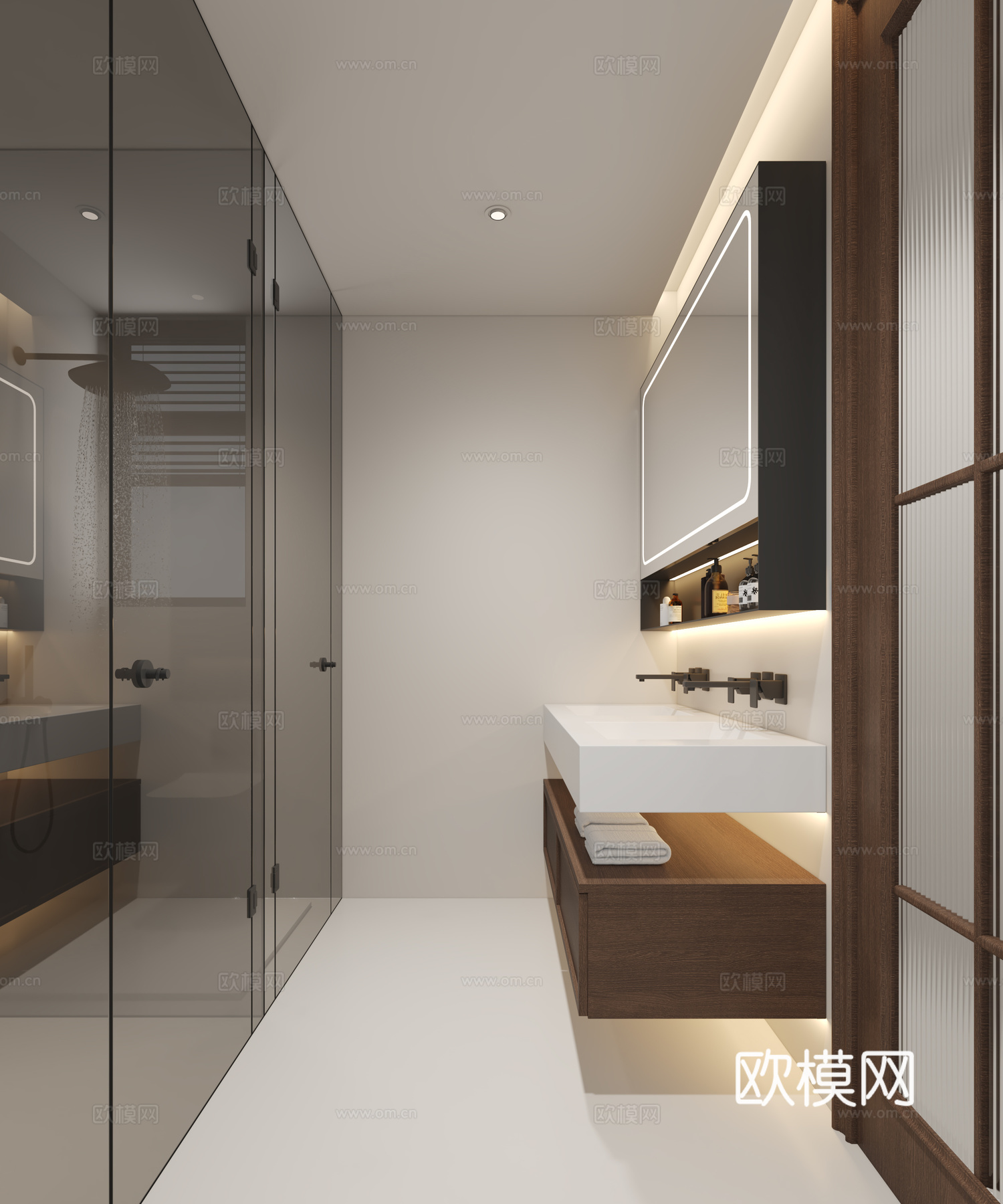 现代新中式卫生间3d模型
