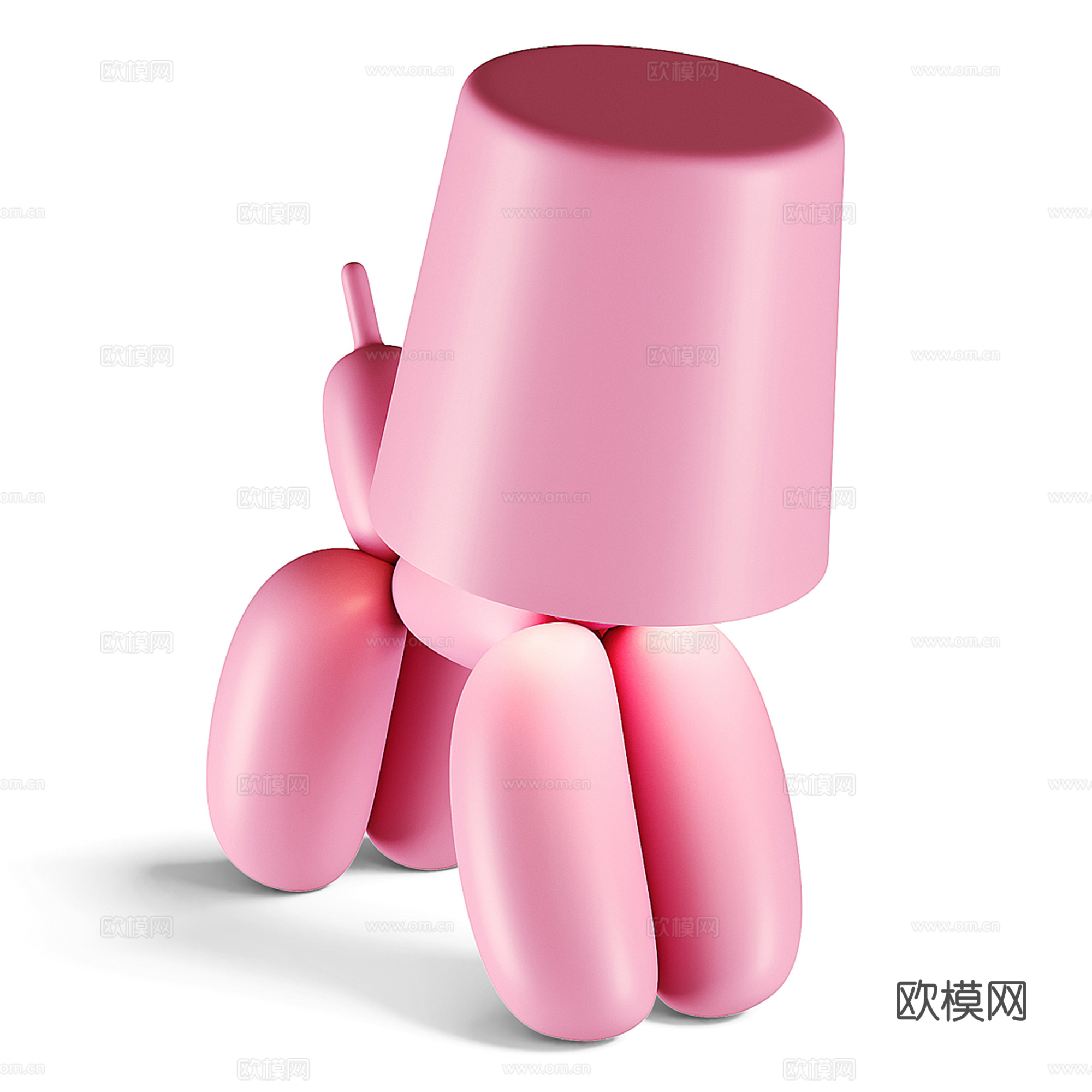 现代气球狗台灯集合3d模型